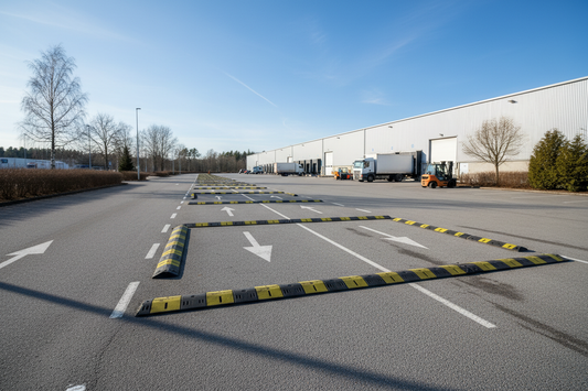 Farthinder på parkering och industriområde