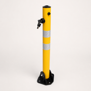 Låsbar parkeringspollare 60 cm - fjädrande med reflex