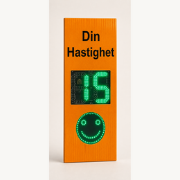 Hastighetsdisplay 24 GHz med färgväxling och smiley